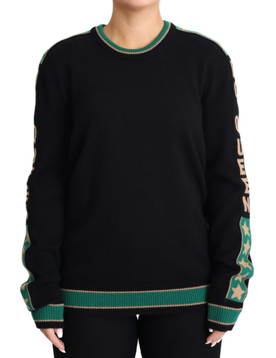 Black DG Queen Cashmere Women Pullover Sweater