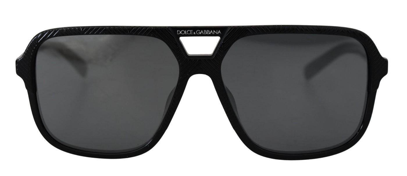 Black Rectangle Lens Unisex D4354F Sunglasses