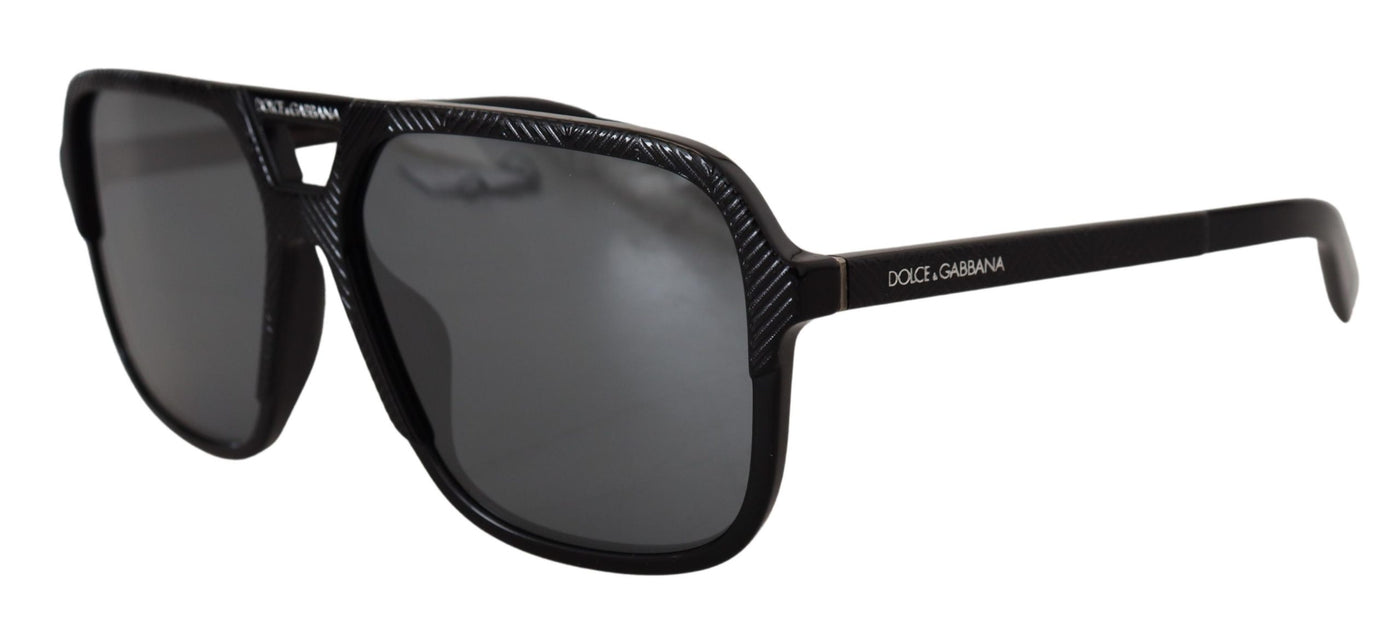 Black Rectangle Lens Unisex D4354F Sunglasses