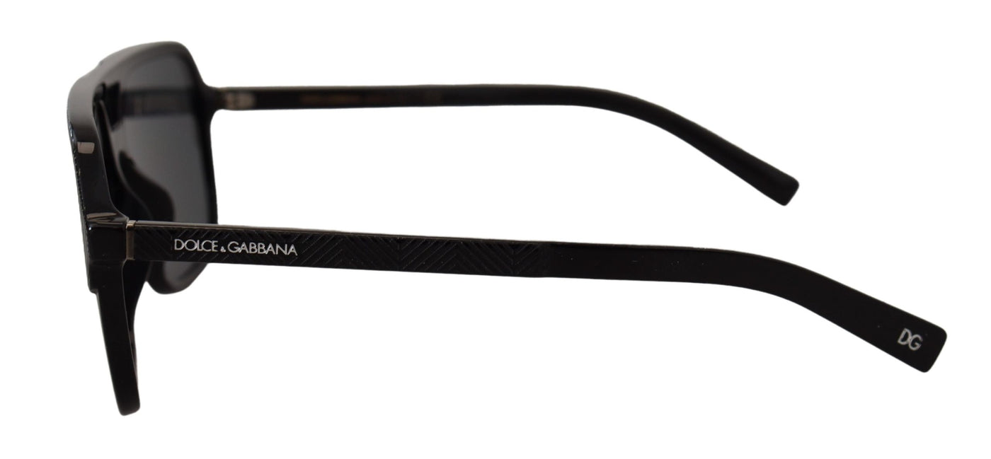 Black Rectangle Lens Unisex D4354F Sunglasses