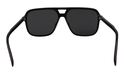 Black Rectangle Lens Unisex D4354F Sunglasses