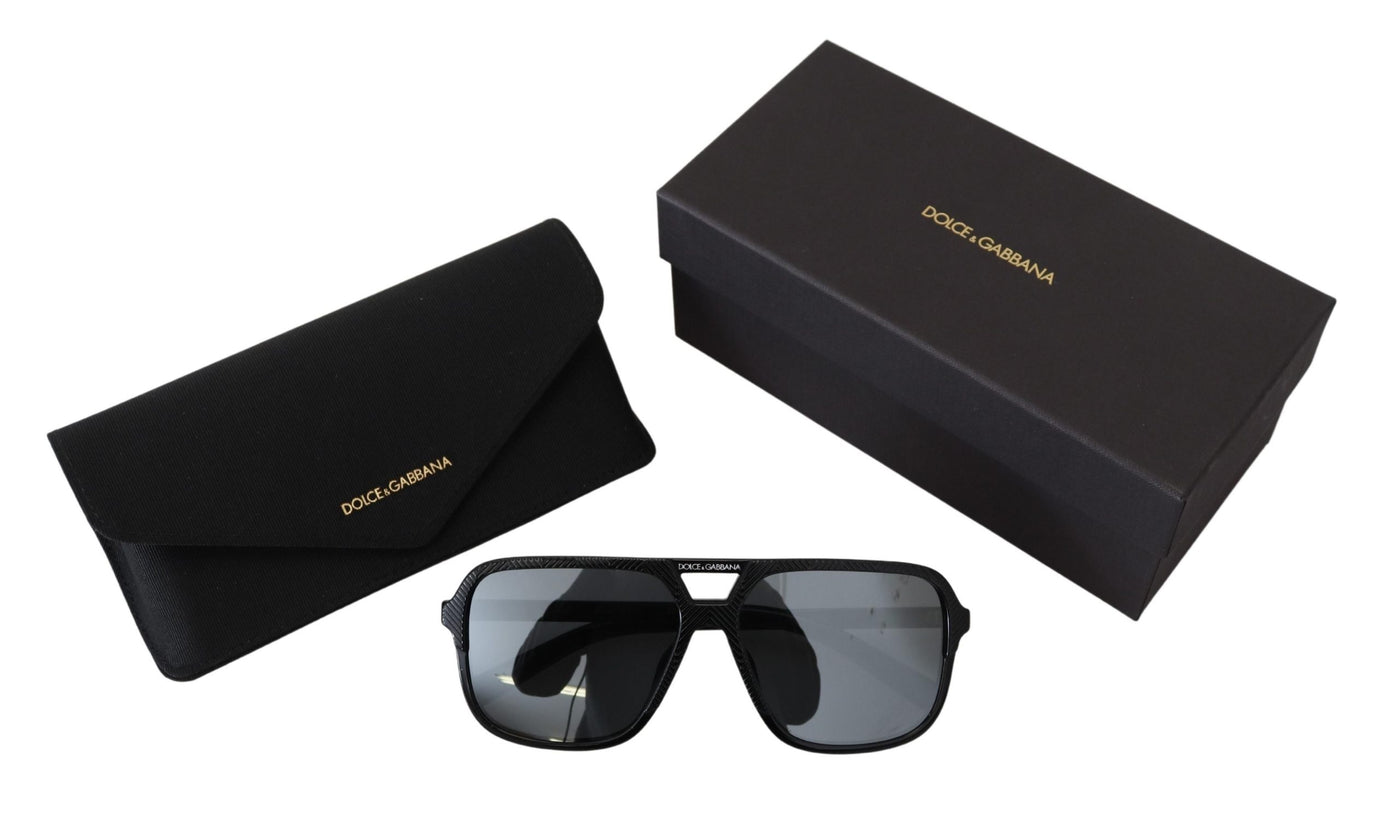 Black Rectangle Lens Unisex D4354F Sunglasses