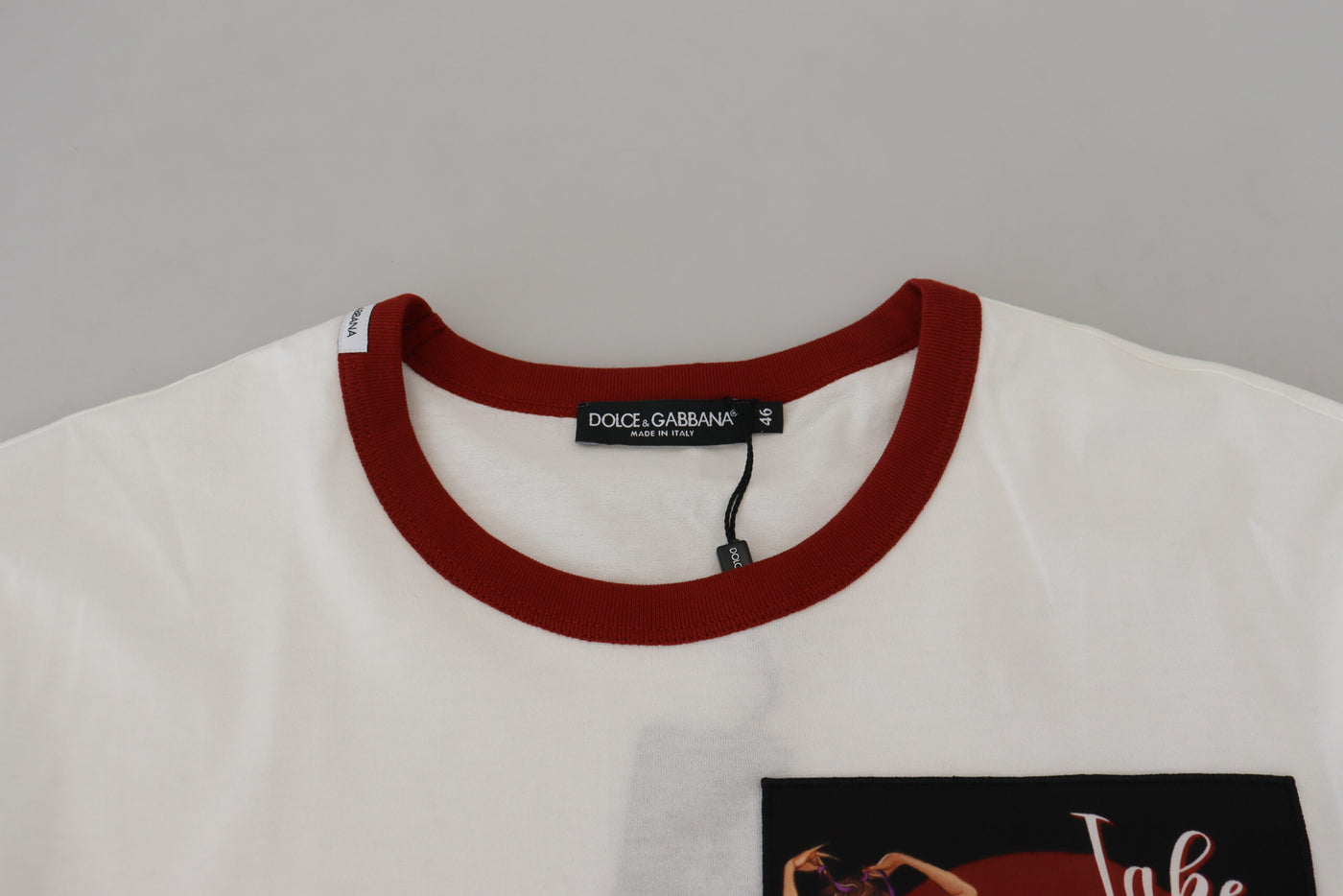 Cotton White Logo Print Crewneck T-shirt