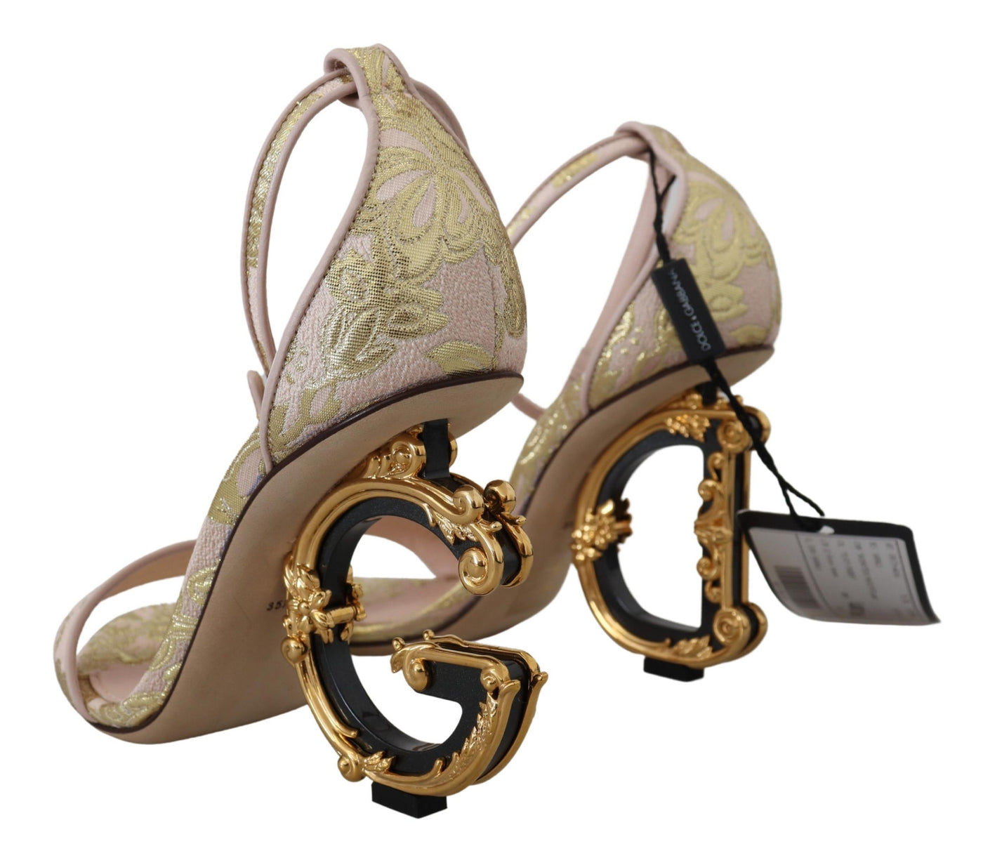 Pink Baroque Monogram Dg Heeled Sandals Shoes