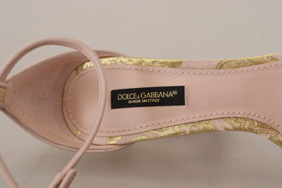 Pink Baroque Monogram Dg Heeled Sandals Shoes