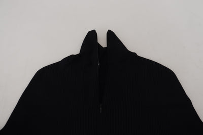 Black Half Zip Turtleneck Pullover Sweater