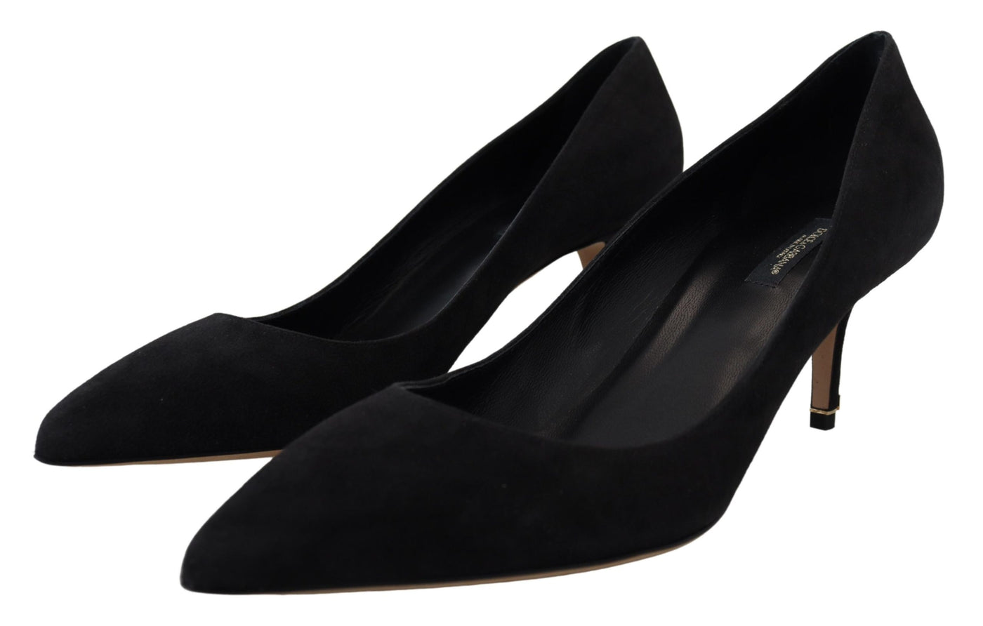 Black Suede Heels Pumps Classic Shoes