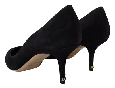 Black Suede Heels Pumps Classic Shoes