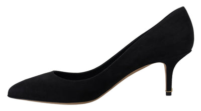 Black Suede Heels Pumps Classic Shoes