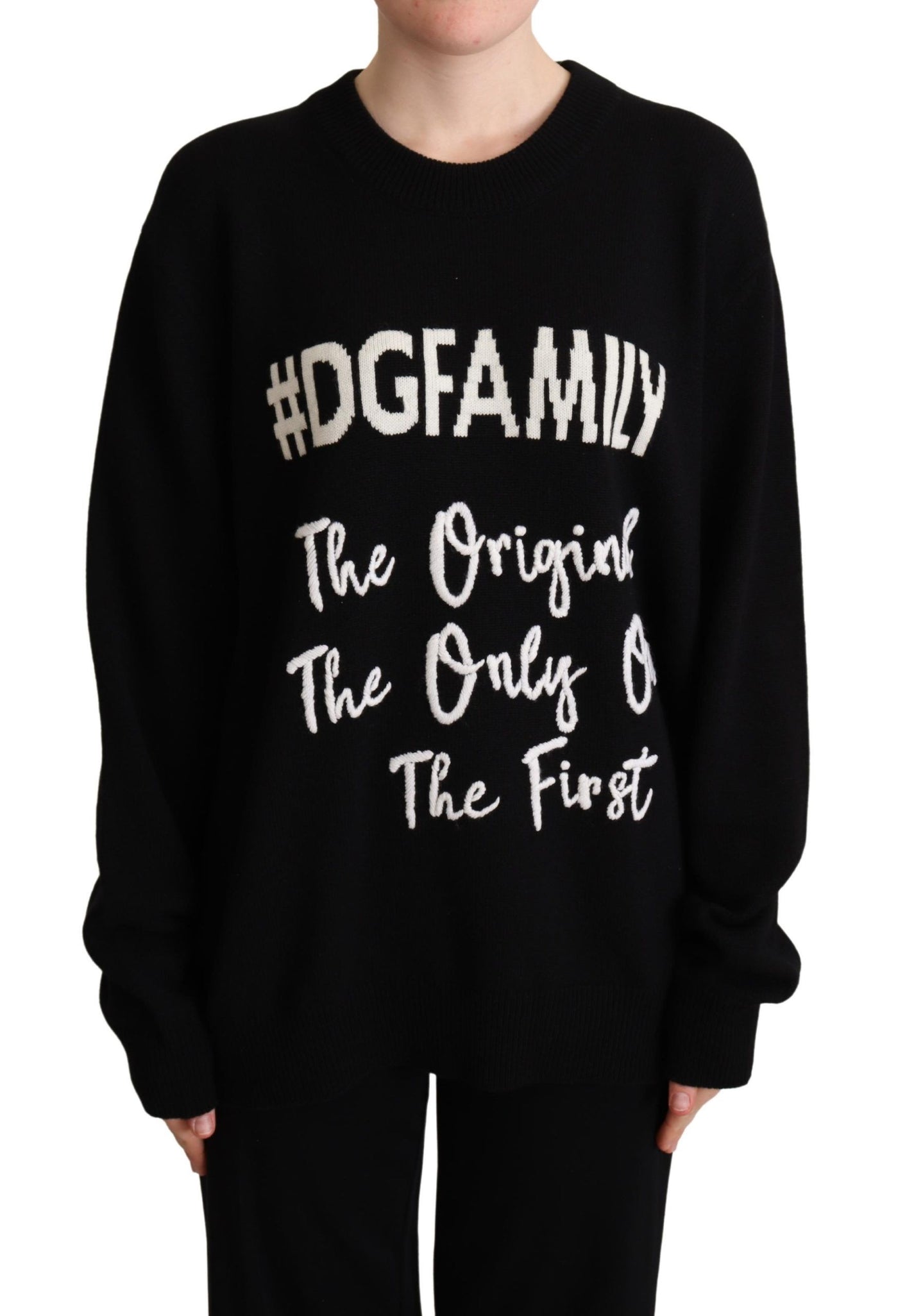 Black #DGFAMILY Cashmere Pullover Sweater