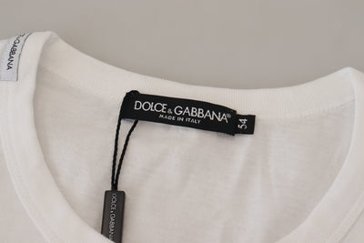 White DG Crown Paradiso Print Casual T-shirt