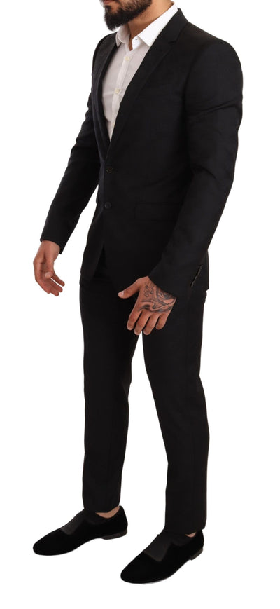 Black Logo Wool Slim Fit 2 Piece MARTINI Suit