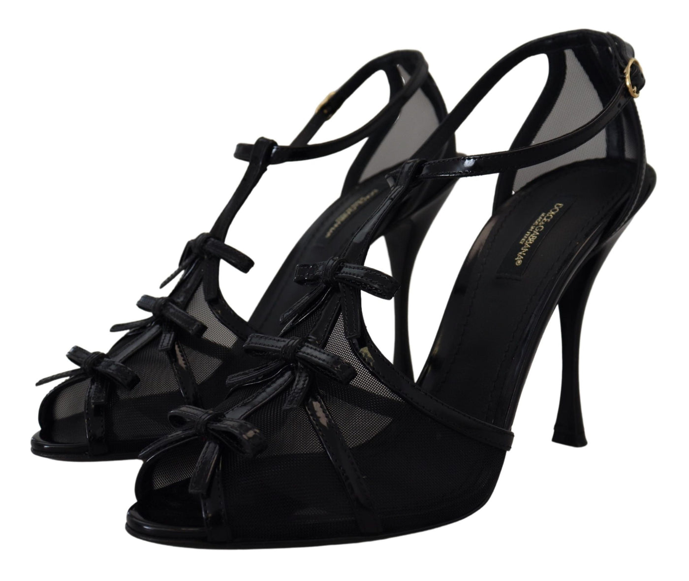 Black Stiletto High Heels Sandals Shoes