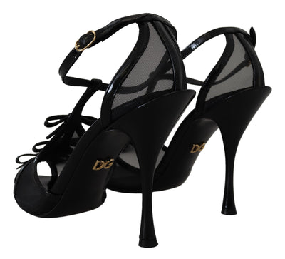 Black Stiletto High Heels Sandals Shoes