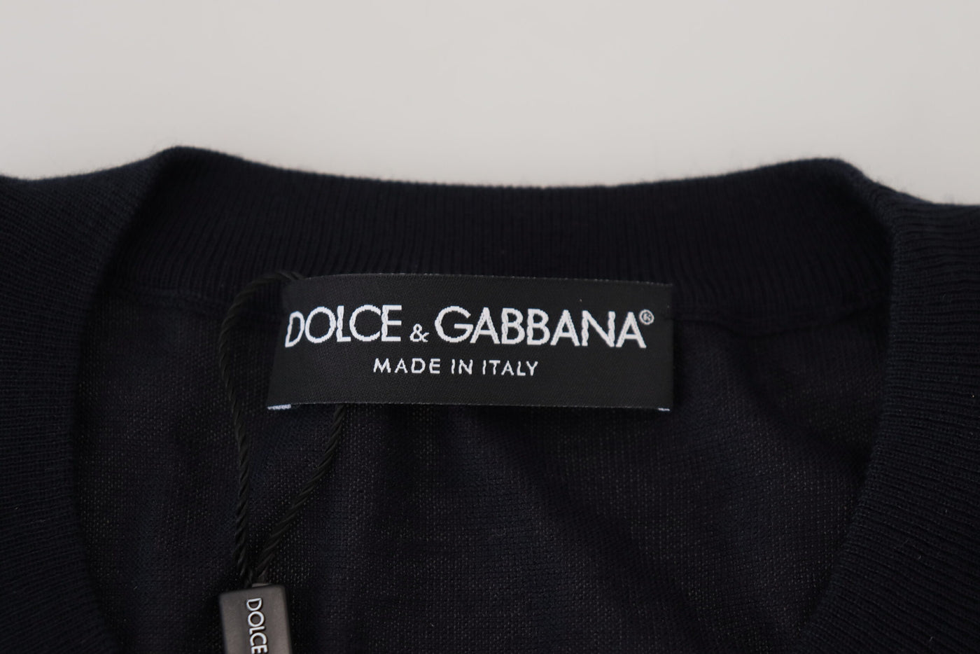 Black Cashmere Bee Logo Pullover Sweater