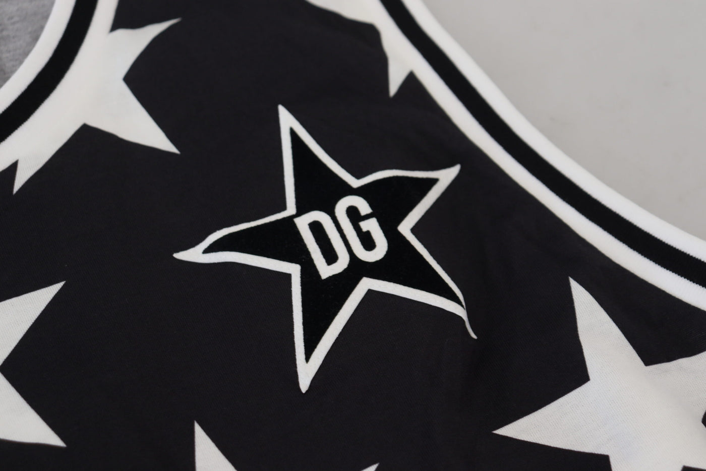 Black DG Star Logo Print Sleeveless Casual T-shirt