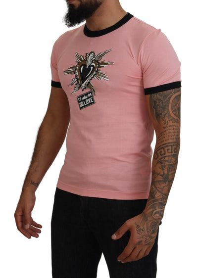 Pink DG Sacred Heart Print Casual T-shirt