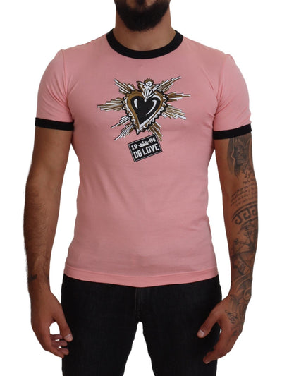 Pink DG Sacred Heart Print Casual T-shirt