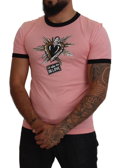 Pink DG Sacred Heart Print Casual T-shirt