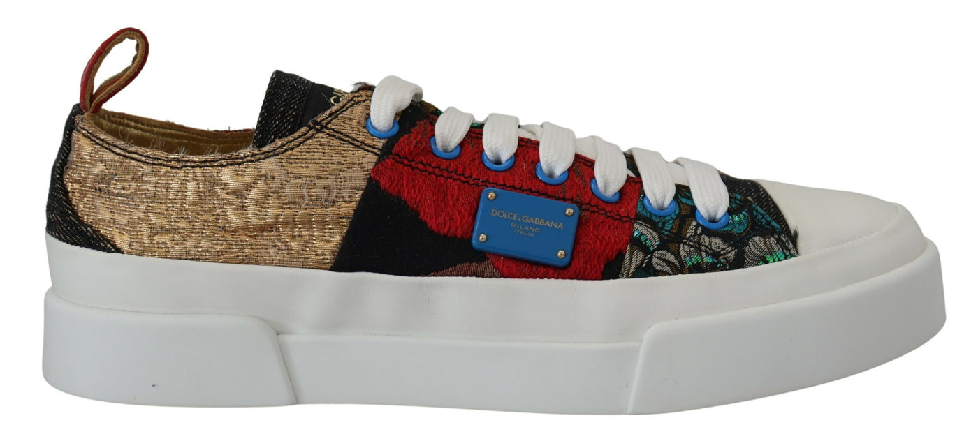 Multicolor Patchwork Multi-Fabric Sneakers Shoes