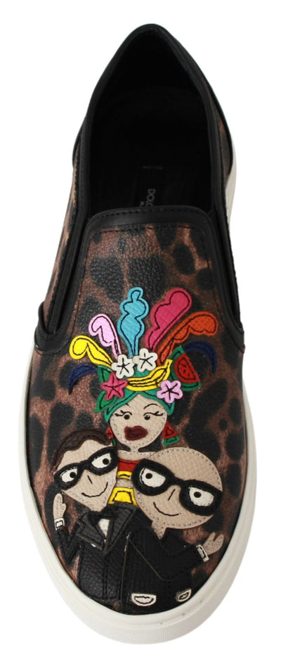 Leather Leopard #dgfamily Loafers Shoes