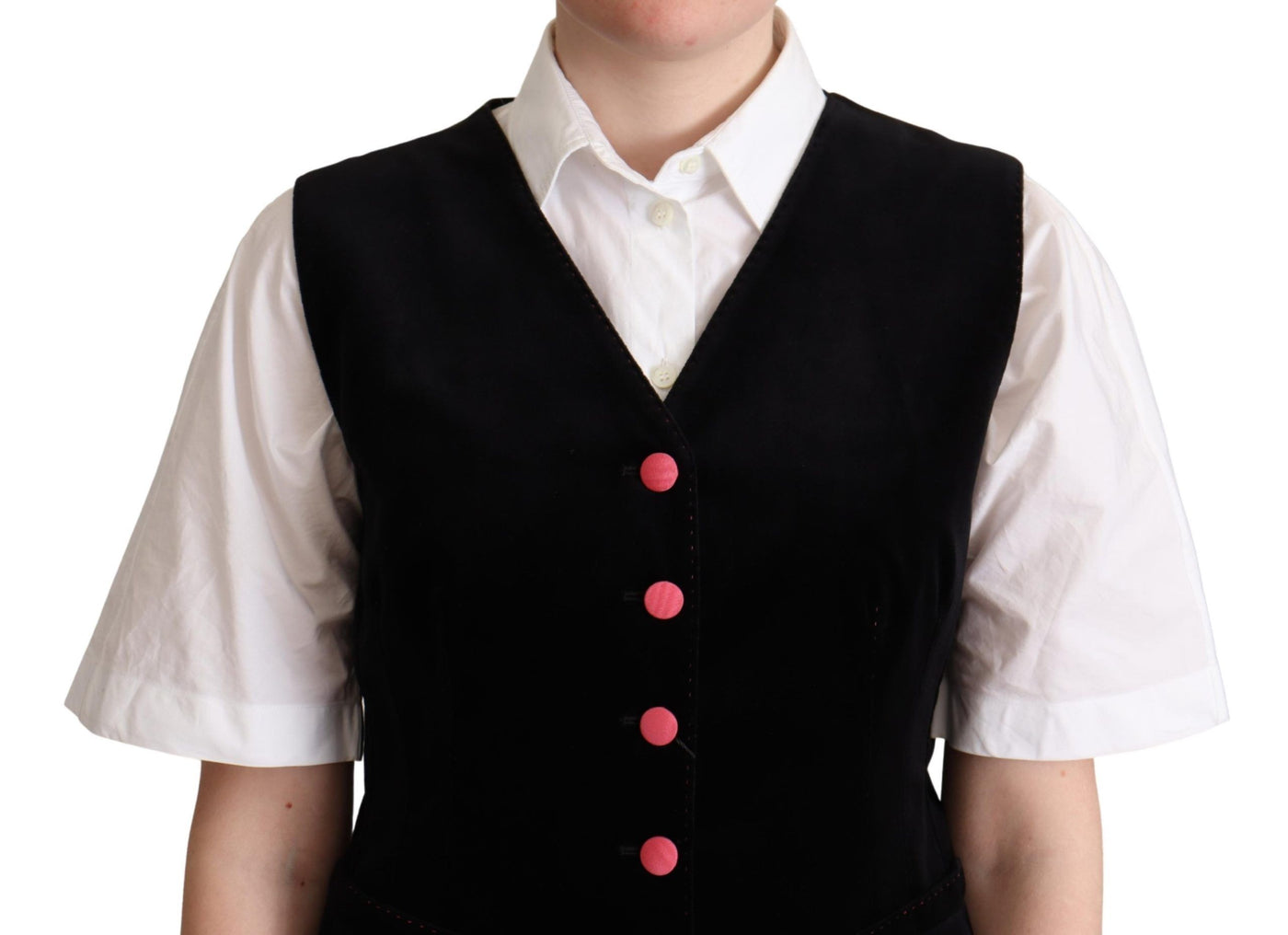 Black Velvet Sleeveless Waistcoat Vest