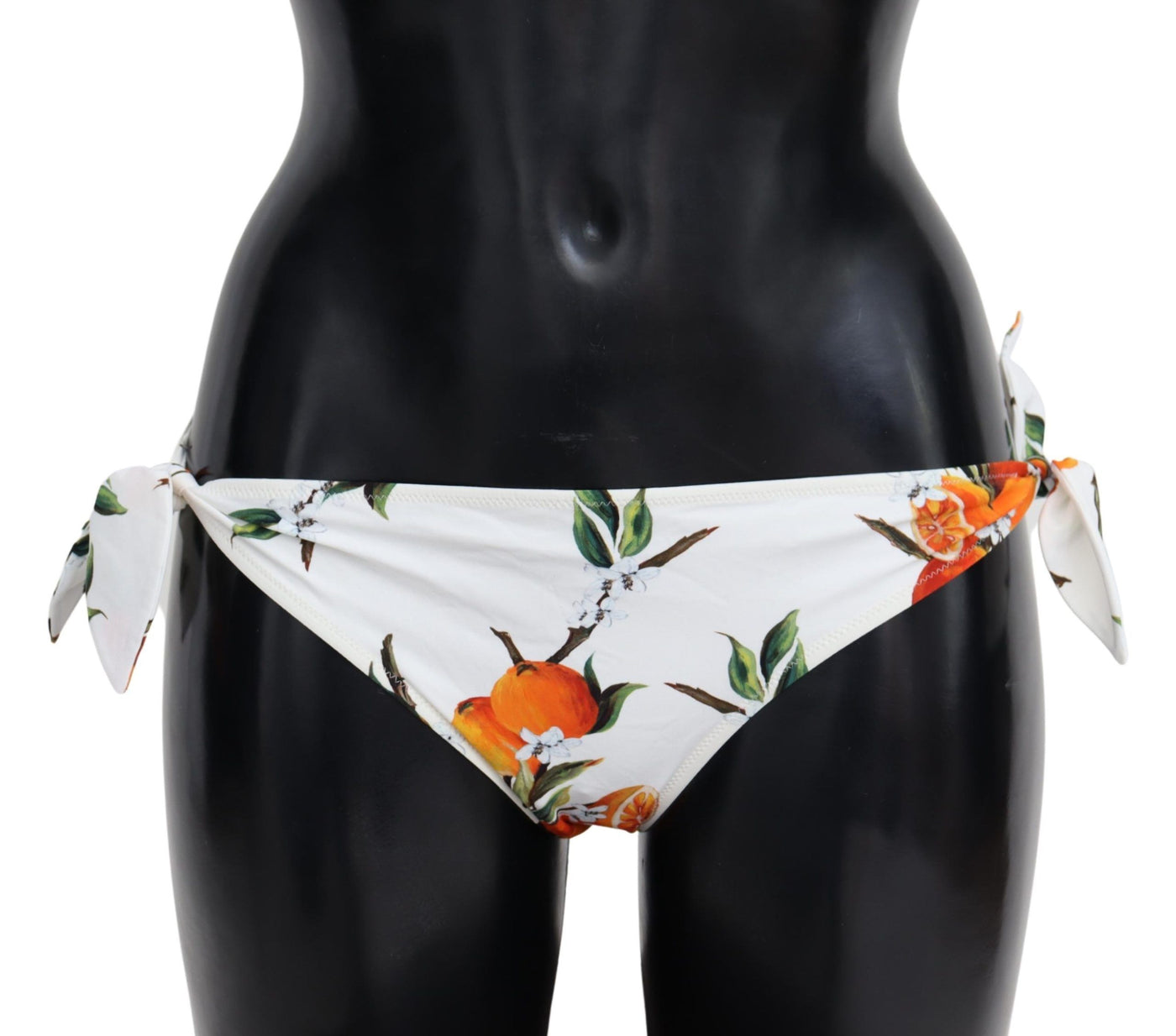 Bikini Bottom White Orange Print Swimsuit Beachwear