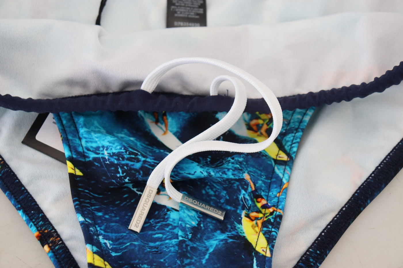 Multicolor Graphic Print Men Swim Brief Swimwear