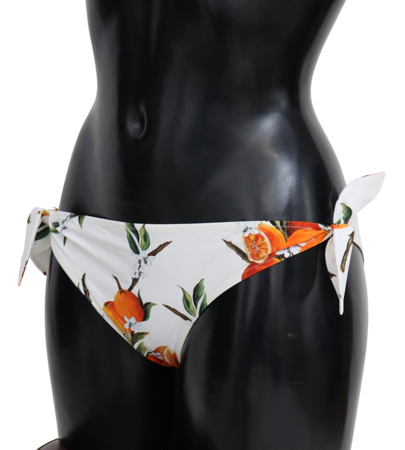 Bikini Bottom White Orange Print Swimsuit Beachwear