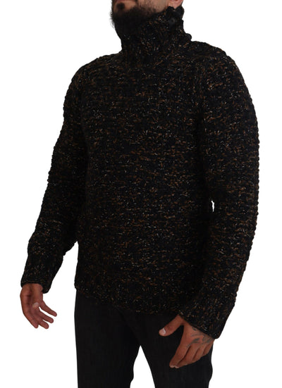 Brown Fatto A Mano Turtleneck Pullover Sweater