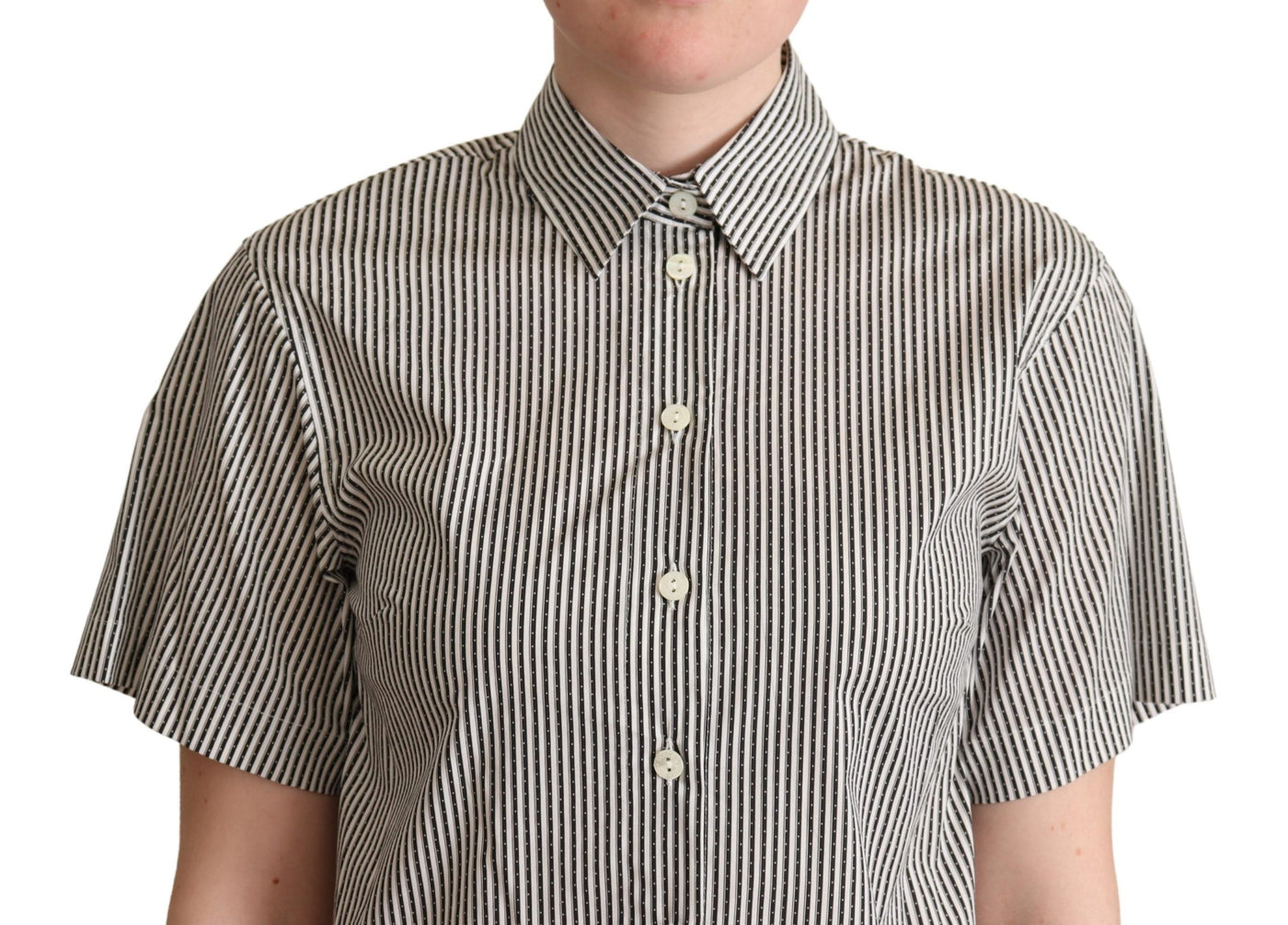 White Black Striped Cotton Shirt