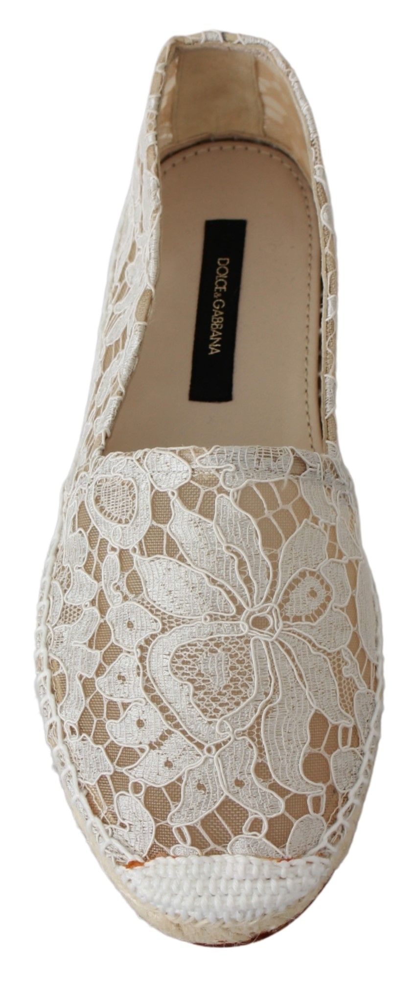 Beige Lace Cotton Espadrilles Shoes