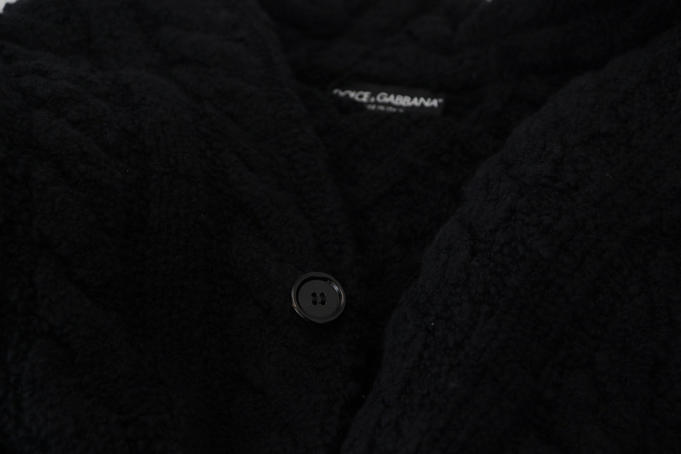 Black Wool Knit Button Cardigan Sweater