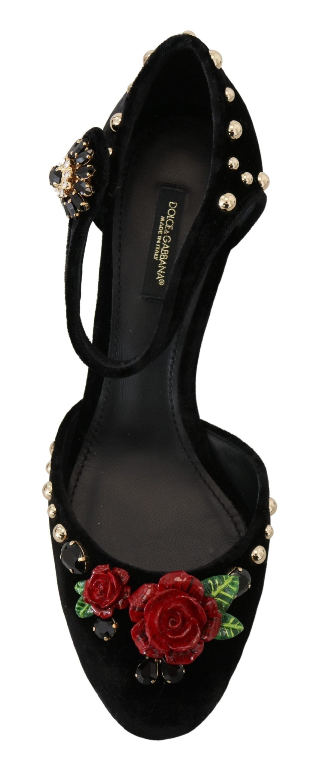 Black Pearl Crystal Vally Heels Sandals Shoes