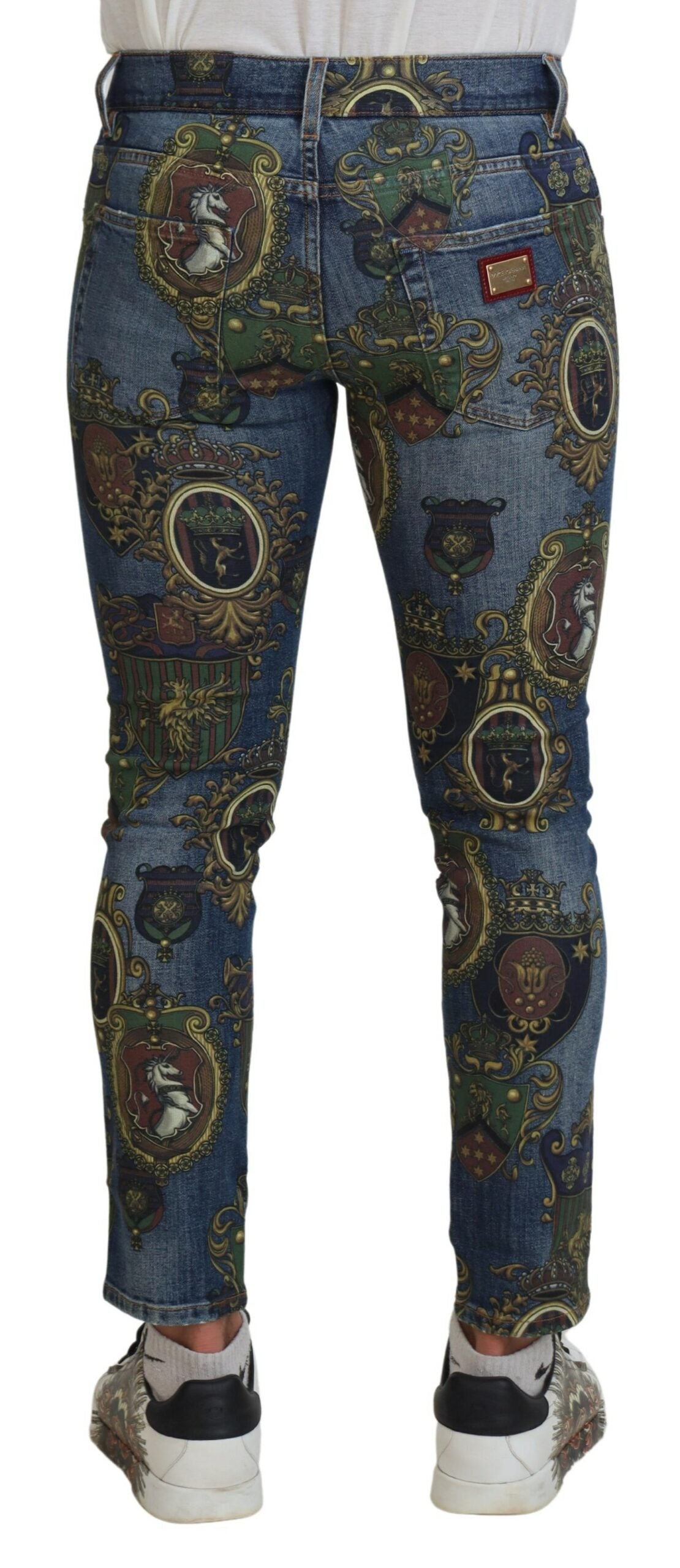 Blue Medal Print Slim Fit Cotton Jeans