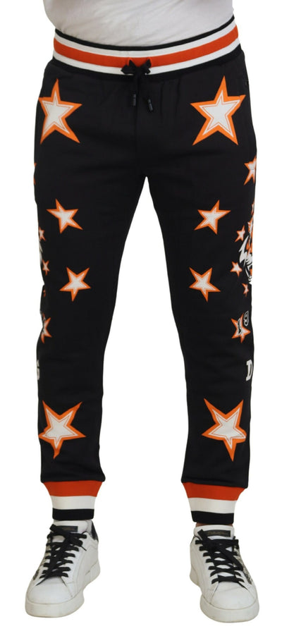 Black Orange Star Trousers Sport Pants