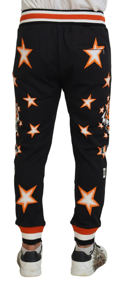 Black Orange Star Trousers Sport Pants