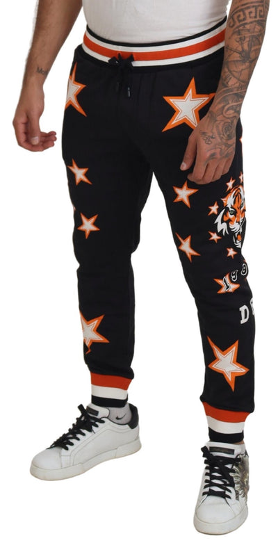 Black Orange Star Trousers Sport Pants