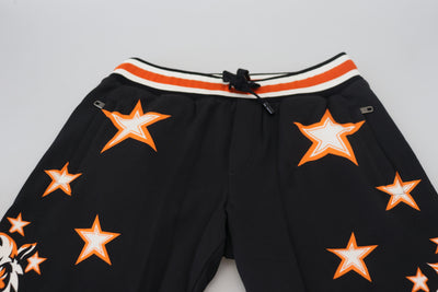 Black Orange Star Trousers Sport Pants