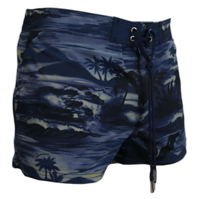 Blue Tropical Wave Design Beachwear Shorts Swimwear