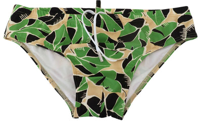 Multicolor Logo Printed Men Swim Brief Swimwear