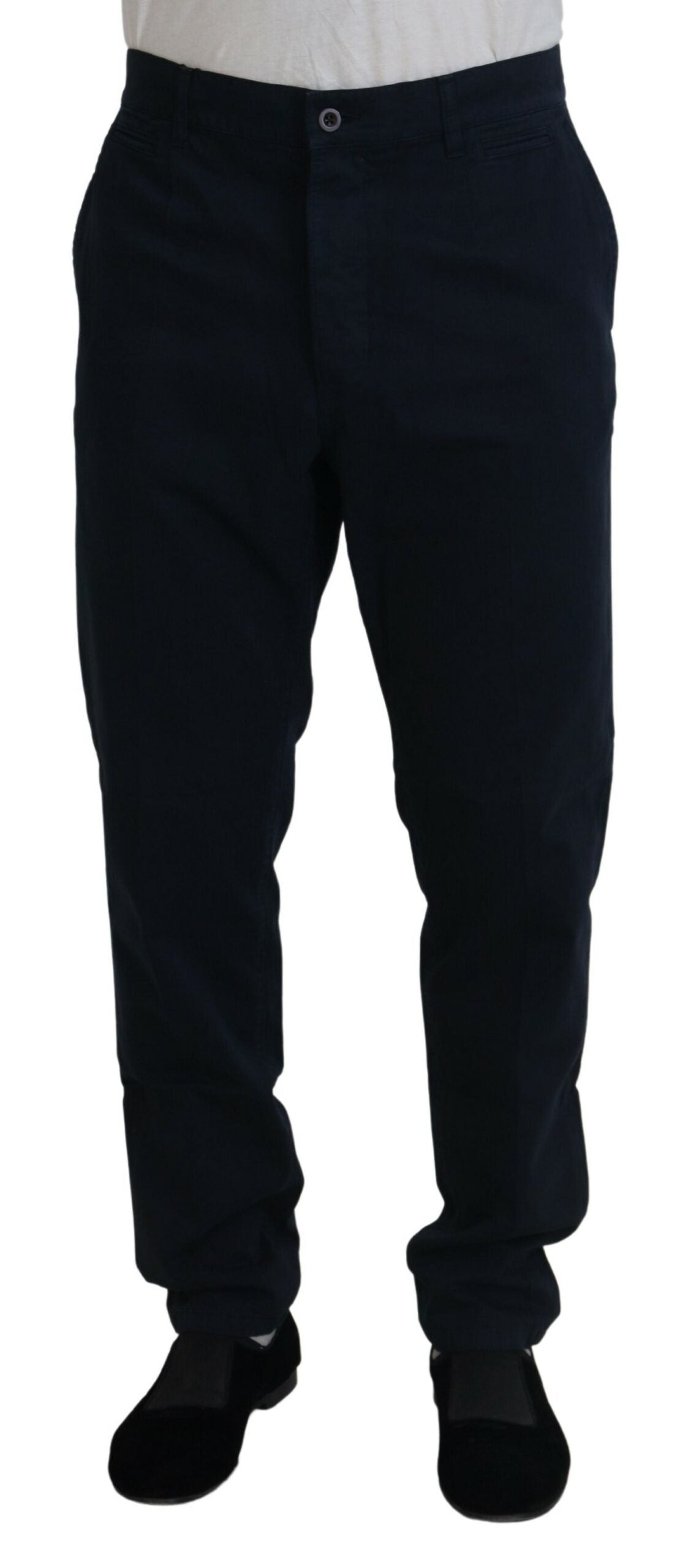 Blue Cotton Dress Formal Men Pants