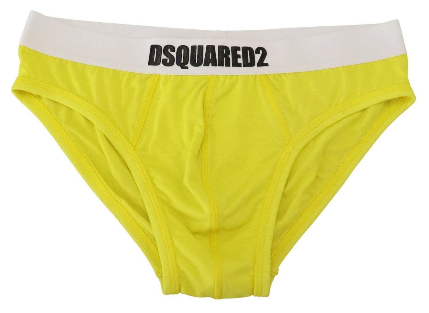 Yellow White Logo Modal Stretch Men Brief Underwear