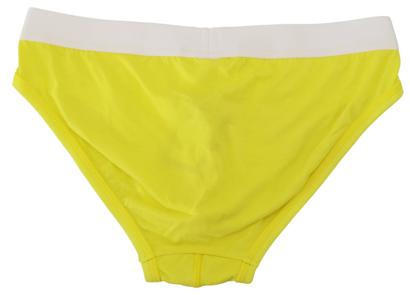 Yellow White Logo Modal Stretch Men Brief Underwear