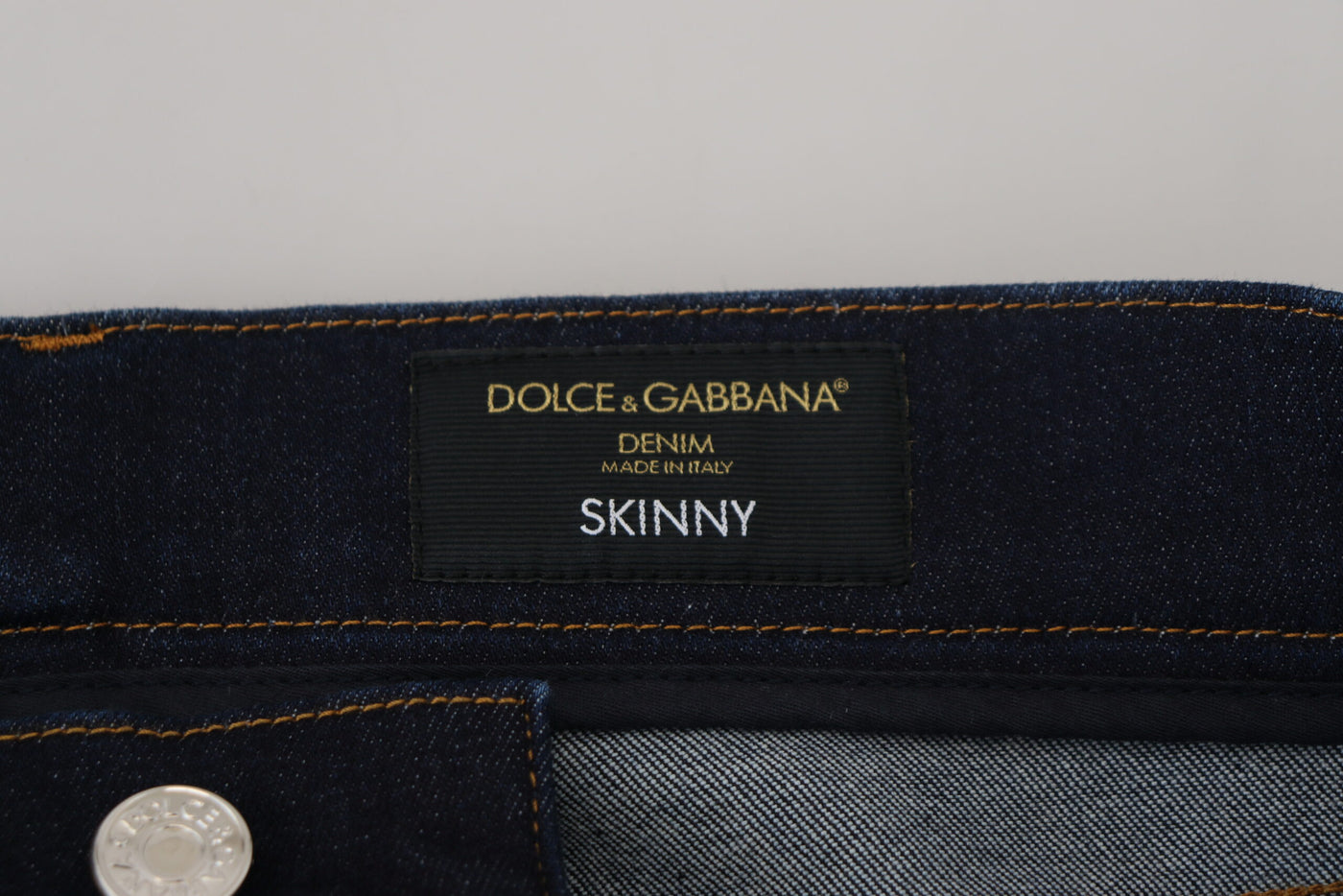 Blue Cotton Skinny Denim Logo Embroidery Jeans