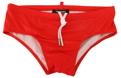 Red Black ICON Print Mens Swim Brief Swimwear