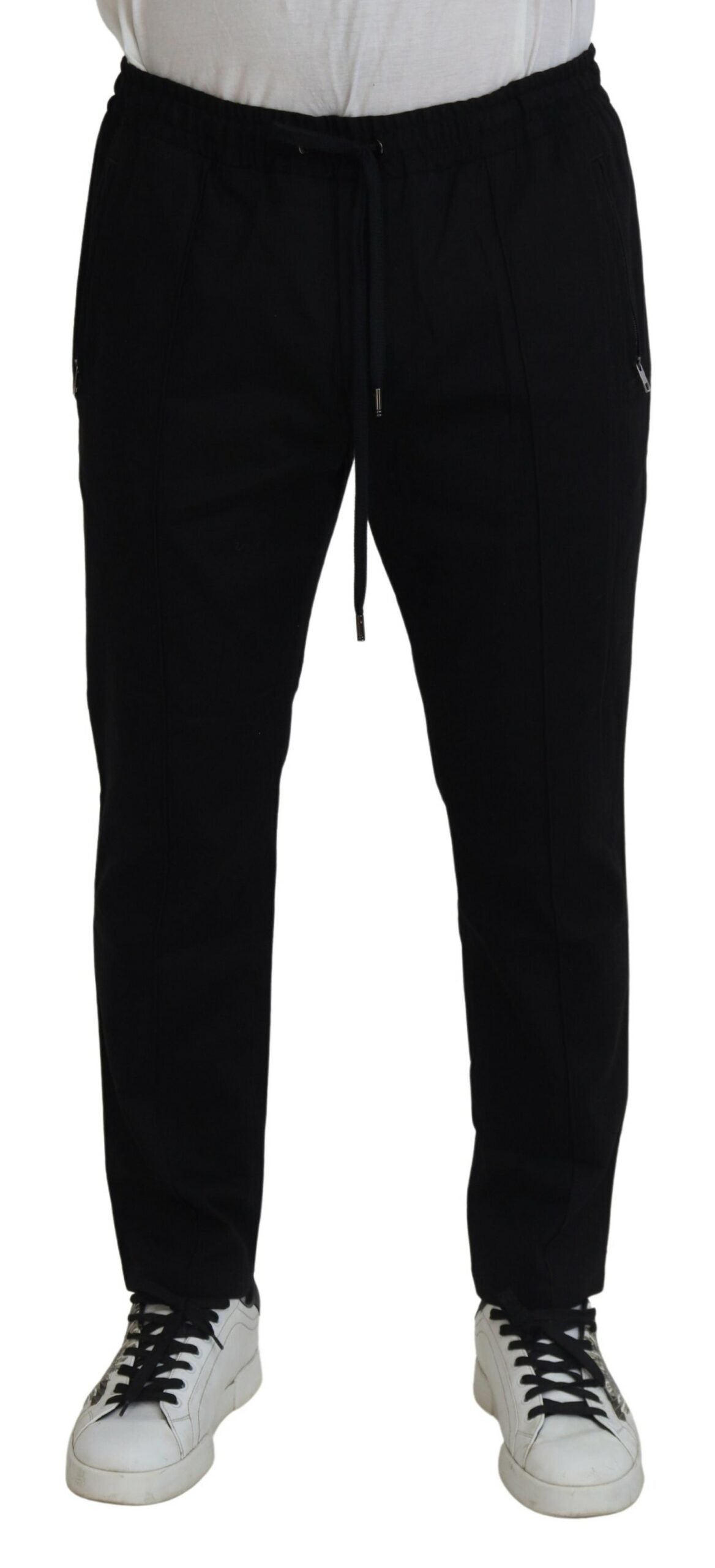 Black Cotton Drawstring Jogger Sweatpant Pants