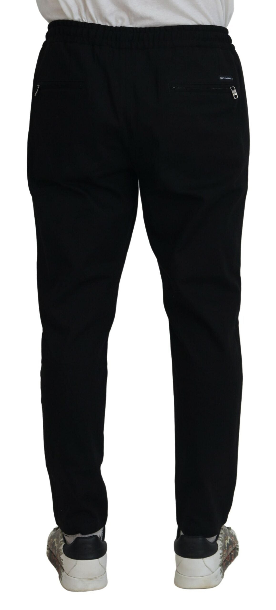 Black Cotton Drawstring Jogger Sweatpant Pants