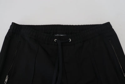 Black Cotton Drawstring Jogger Sweatpant Pants