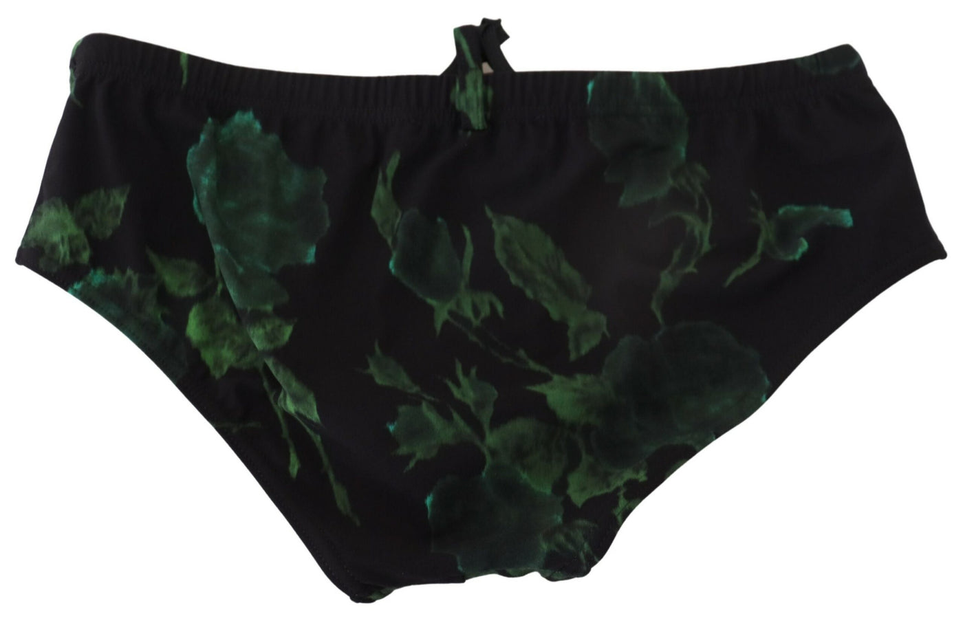 Black Leaves Printed Mens Swim Brief Swimwear